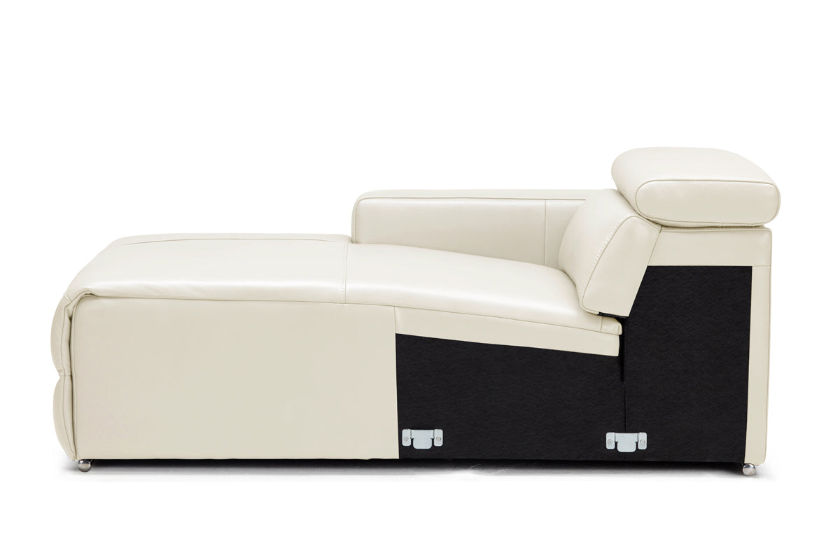 Divani Casa Hilgard - Modern Light Grey Leather Left Facing Sectional Sofa with Recliners