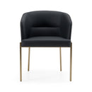 Modrest Kravitz - Modern Dark Grey Vegan Leather + Antique Brass Dining Chair
