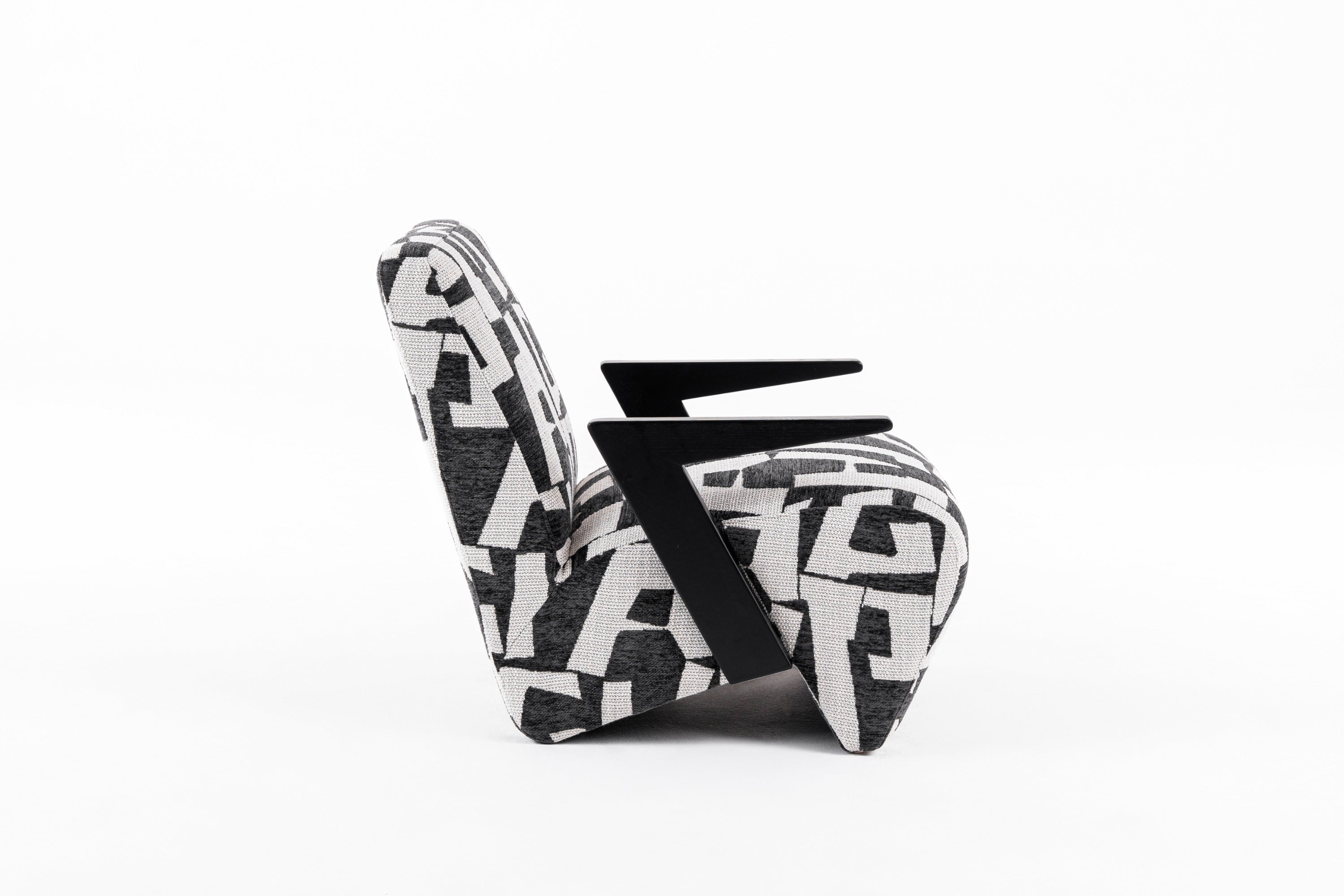 Modrest Leana - Modern Black & White Fabric Accent Chair