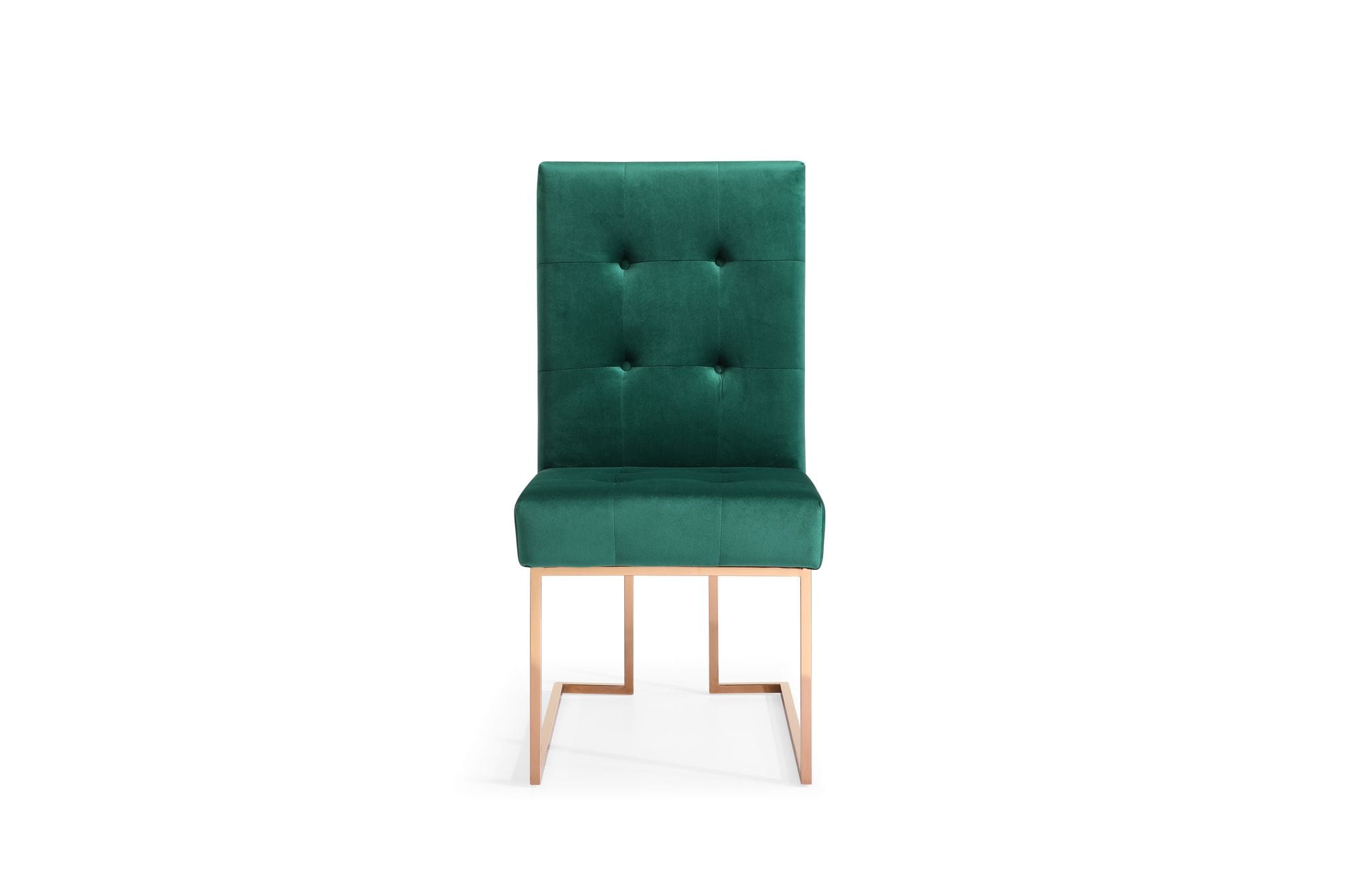 Modrest Legend Modern Green Velvet & Rosegold Dining Chair (Set of 2)