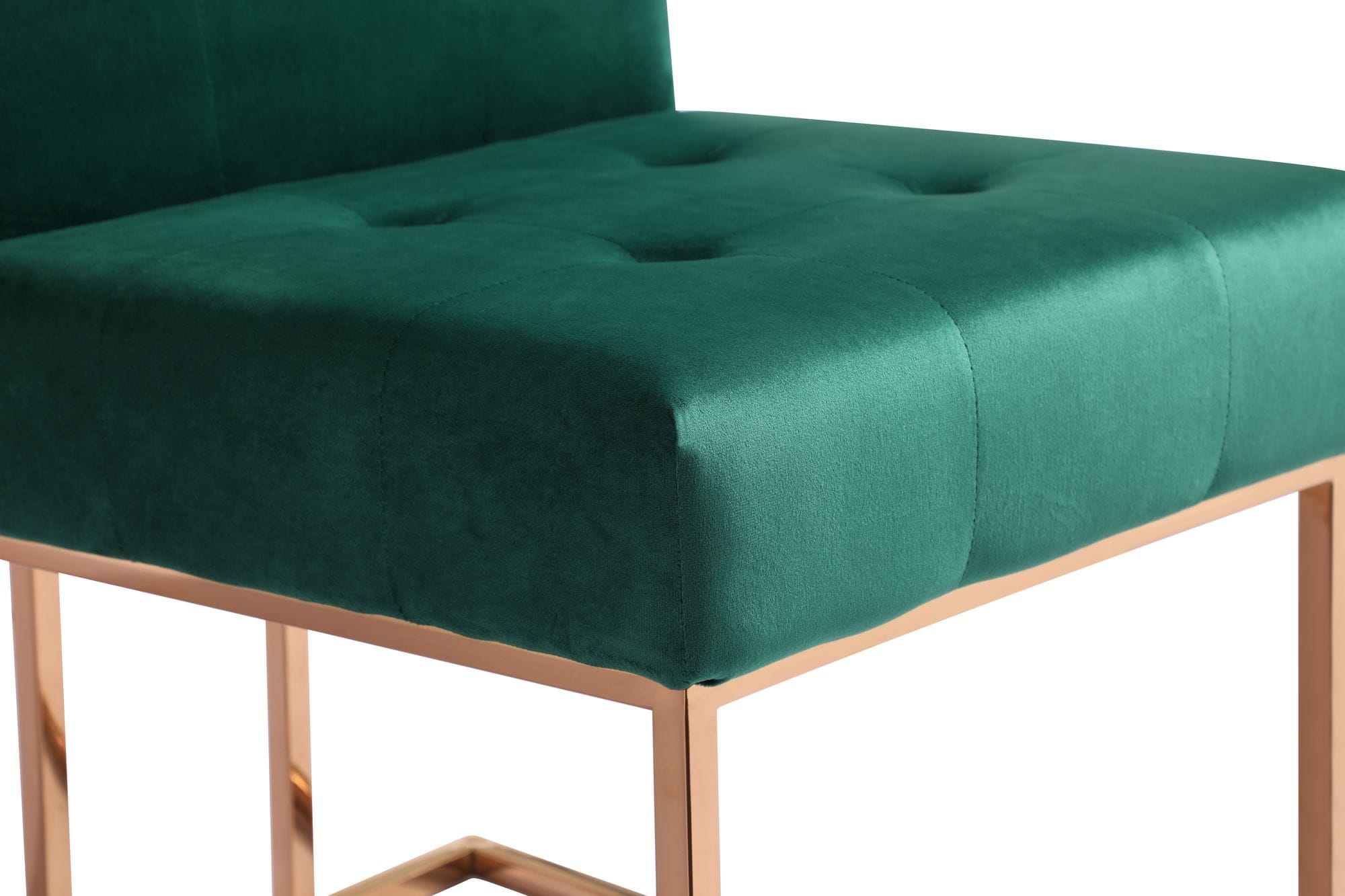 Modrest Legend Modern Green Velvet & Rosegold Dining Chair (Set of 2)
