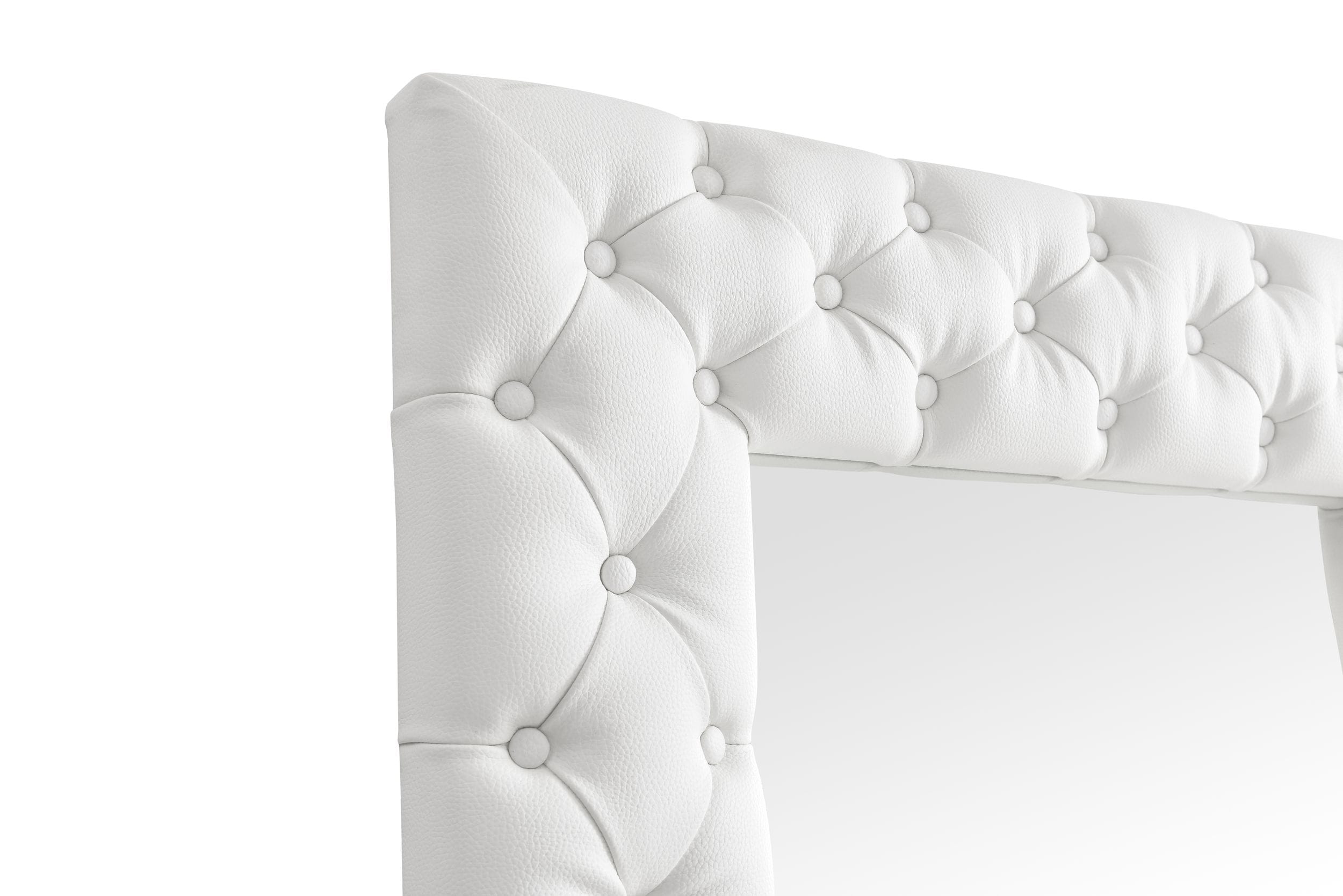Modrest Legend - Modern White Bonded Leather Floor Mirror