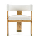 Modrest Letha - Modern Cream Fabric + Burl Dining Chair