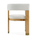 Modrest Letha - Modern Cream Fabric + Burl Dining Chair