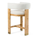 Modrest Letha - Modern Cream Fabric + Burl Counter Chair