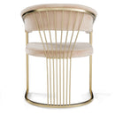 Modrest Linda - Modern Beige Velvet and Gold Dining Chair