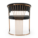 Modrest Linda - Modern Black Velvet and Rosegold Dining Chair