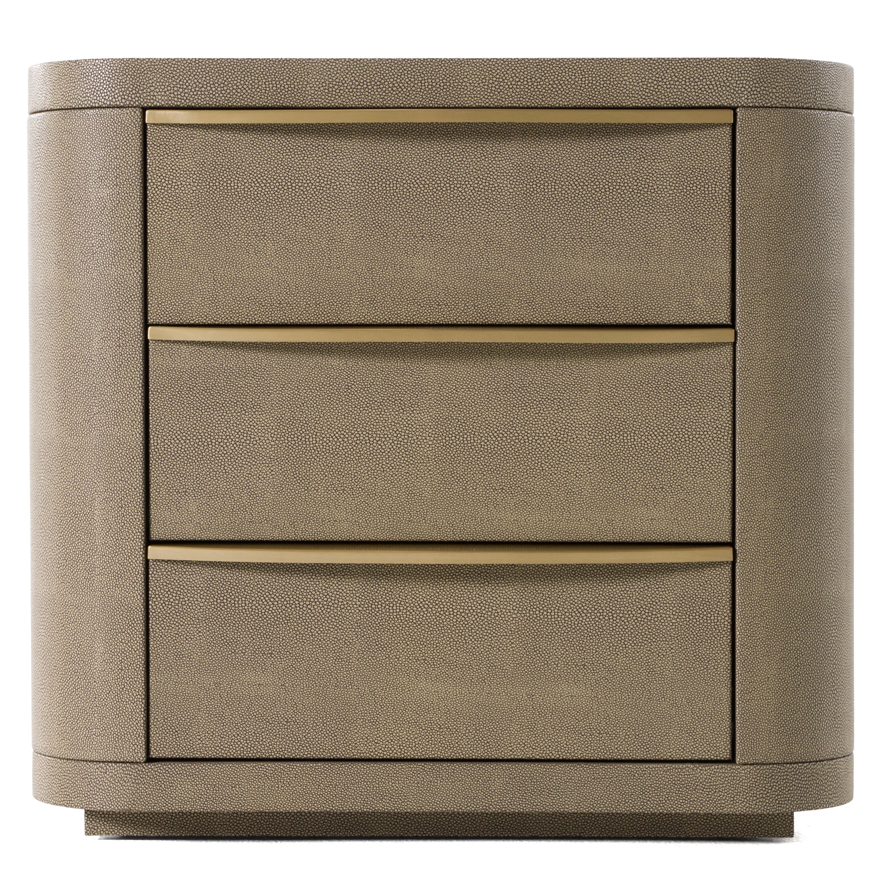 Modrest Lois - Modern Beige Shagreen + Brass Nightstand