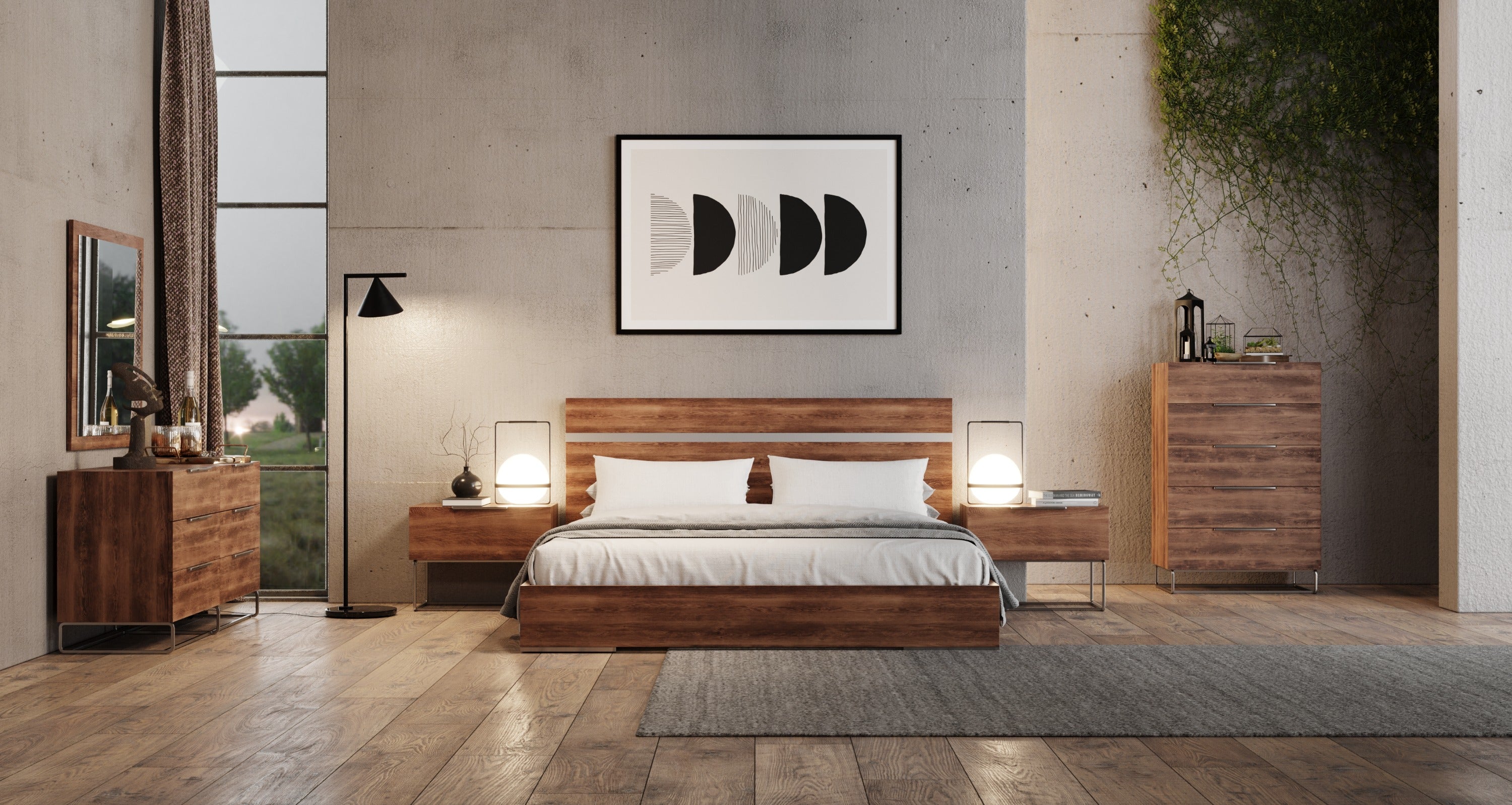 Nova Domus Lorenzo Italian Modern Light Oak Bed