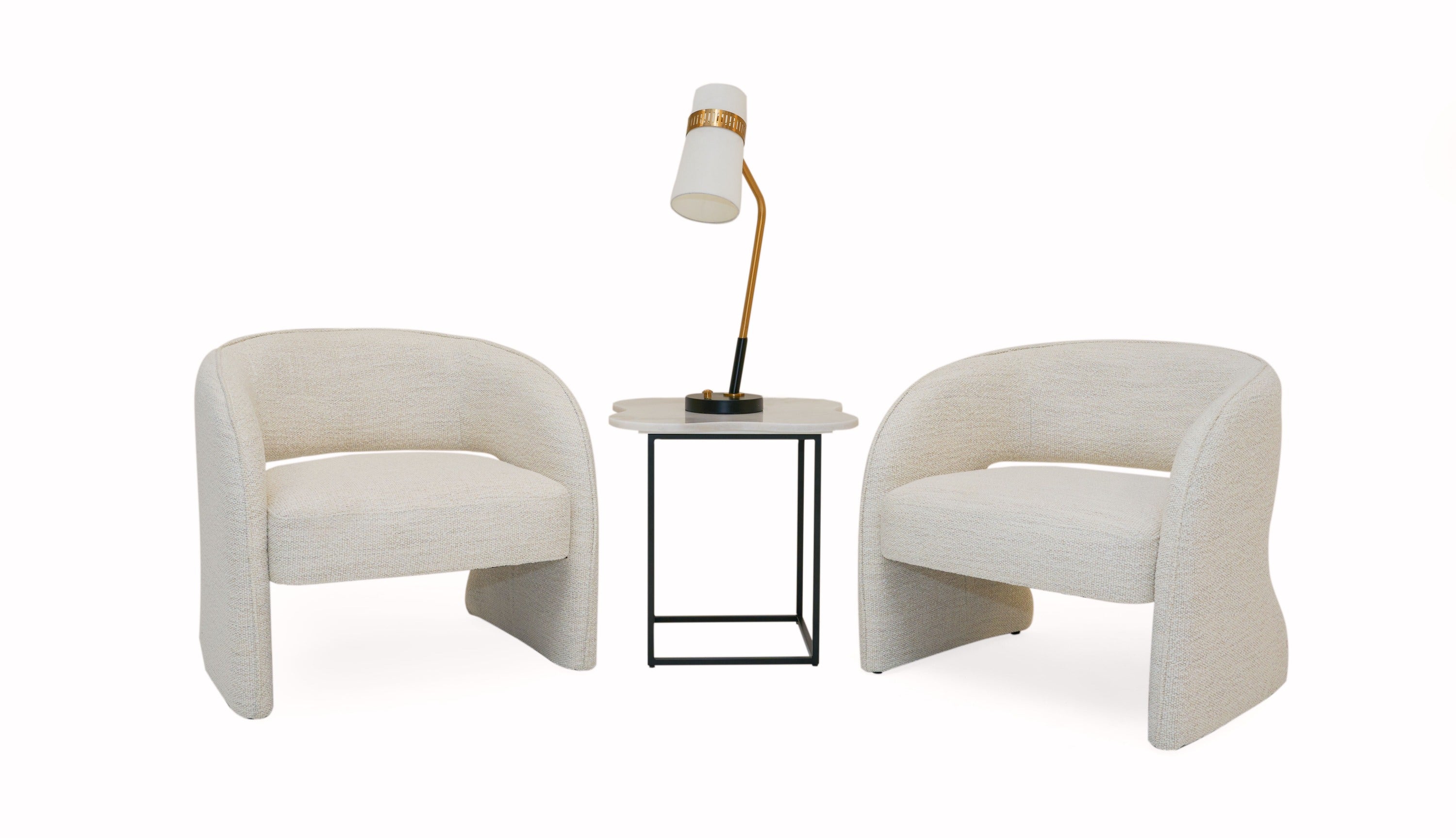 Modrest Luby - Modern Cream Fabric Accent Chair