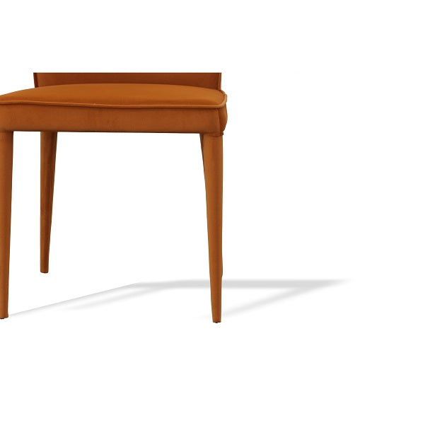 Modrest Lucero - Modern Orange Velvet Dining Armchair