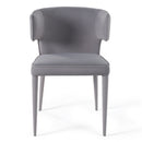 Modrest Lucero - Modern Grey Velvet Arm Dining Chair