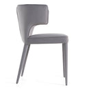 Modrest Lucero - Modern Grey Velvet Arm Dining Chair