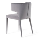 Modrest Lucero - Modern Grey Velvet Arm Dining Chair