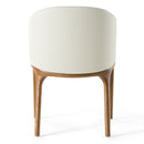 Modrest Lunde Cream Fabric and Walnut Arm Dining Chair