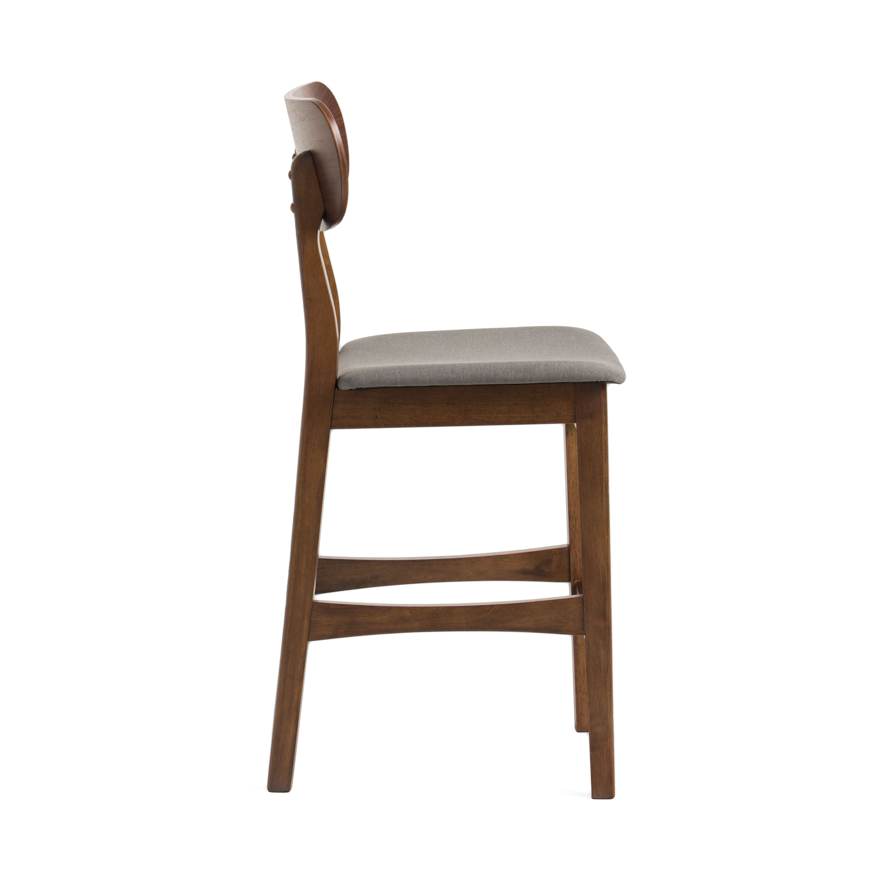 Modrest Lynn - Modern Grey & Walnut Counter Chair (Set of 2)