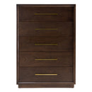 Modrest Manhattan - Contemporary Brown Oak and Gold Chest