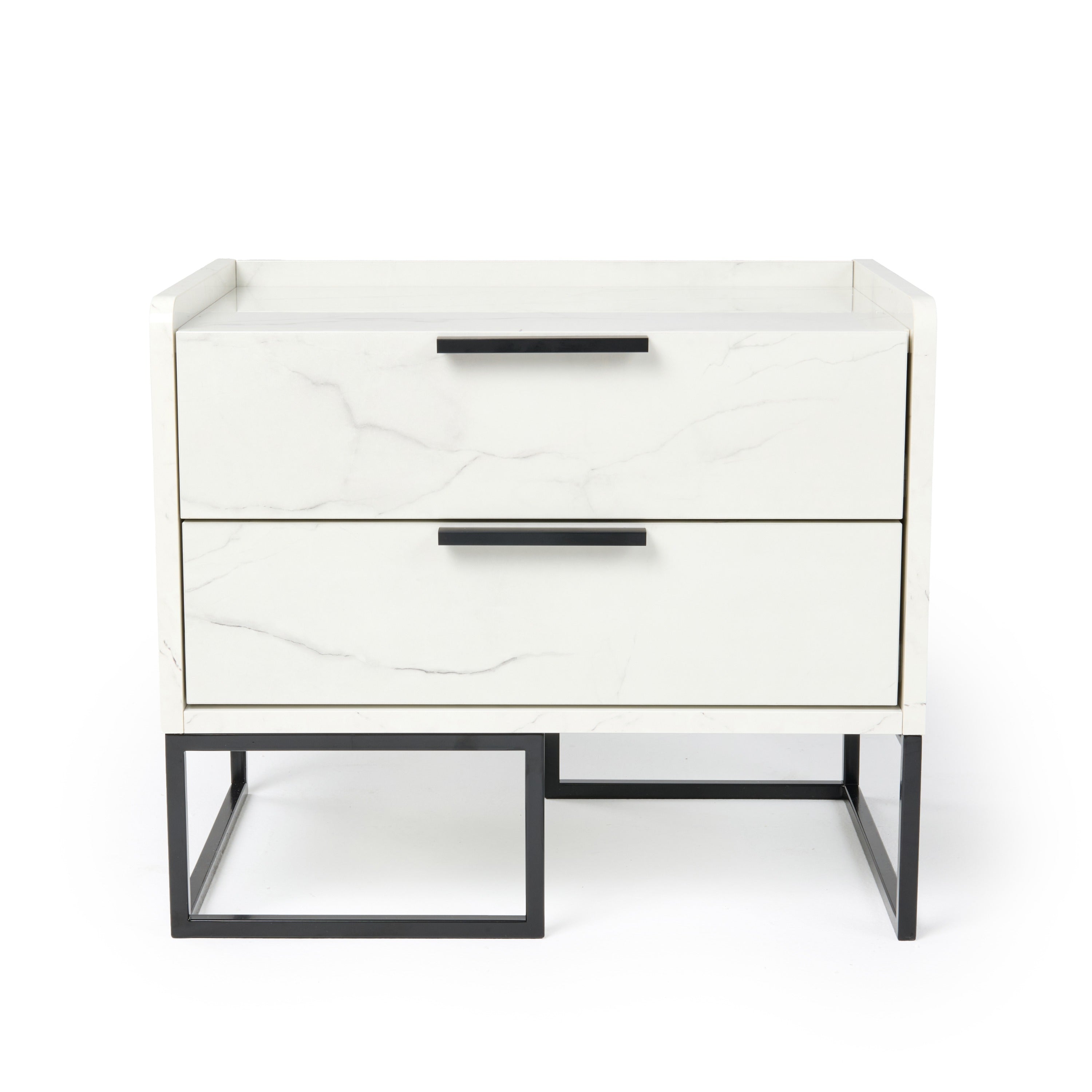 Nova Domus Marbella - Italian Modern White Marble Nightstand