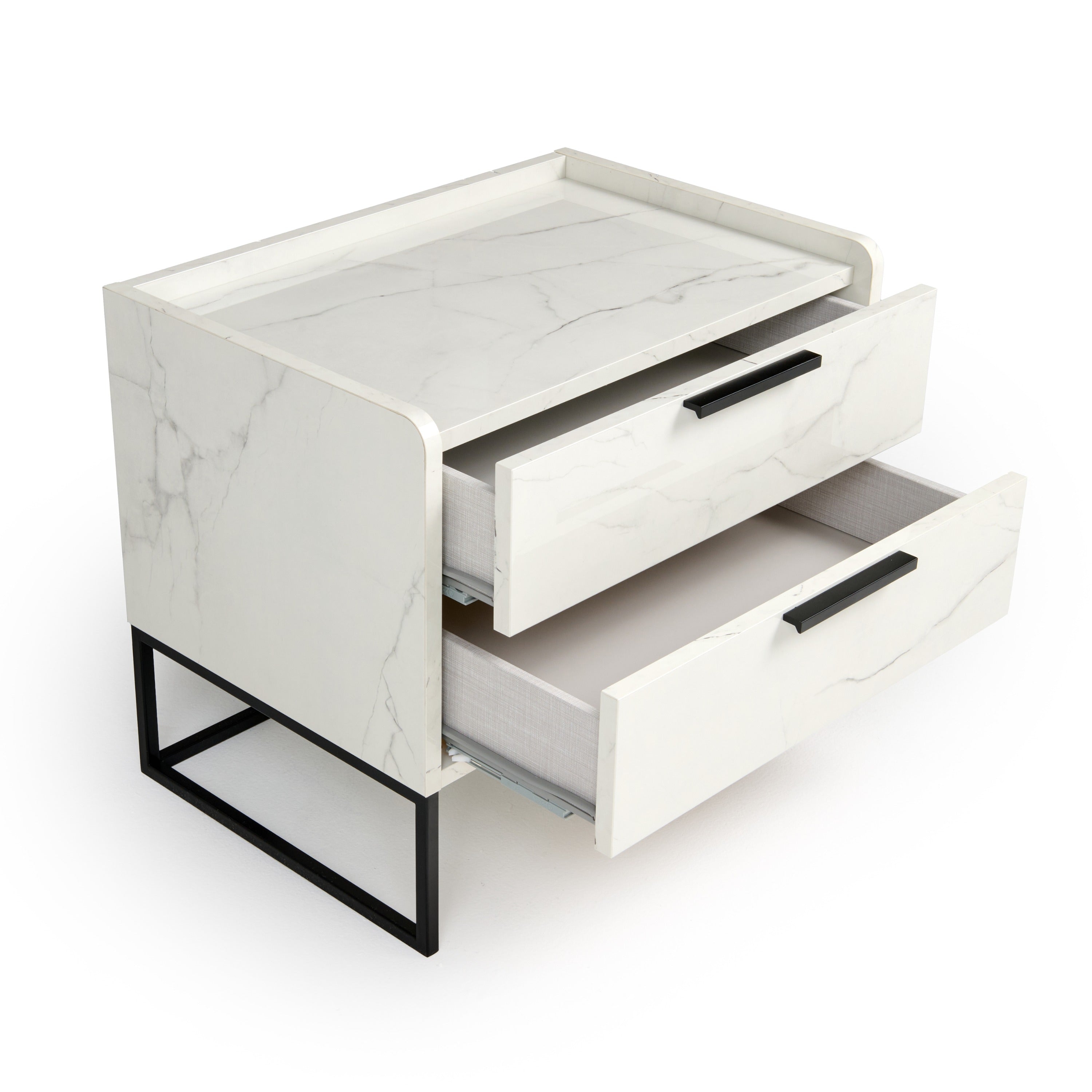 Nova Domus Marbella - Italian Modern White Marble Nightstand