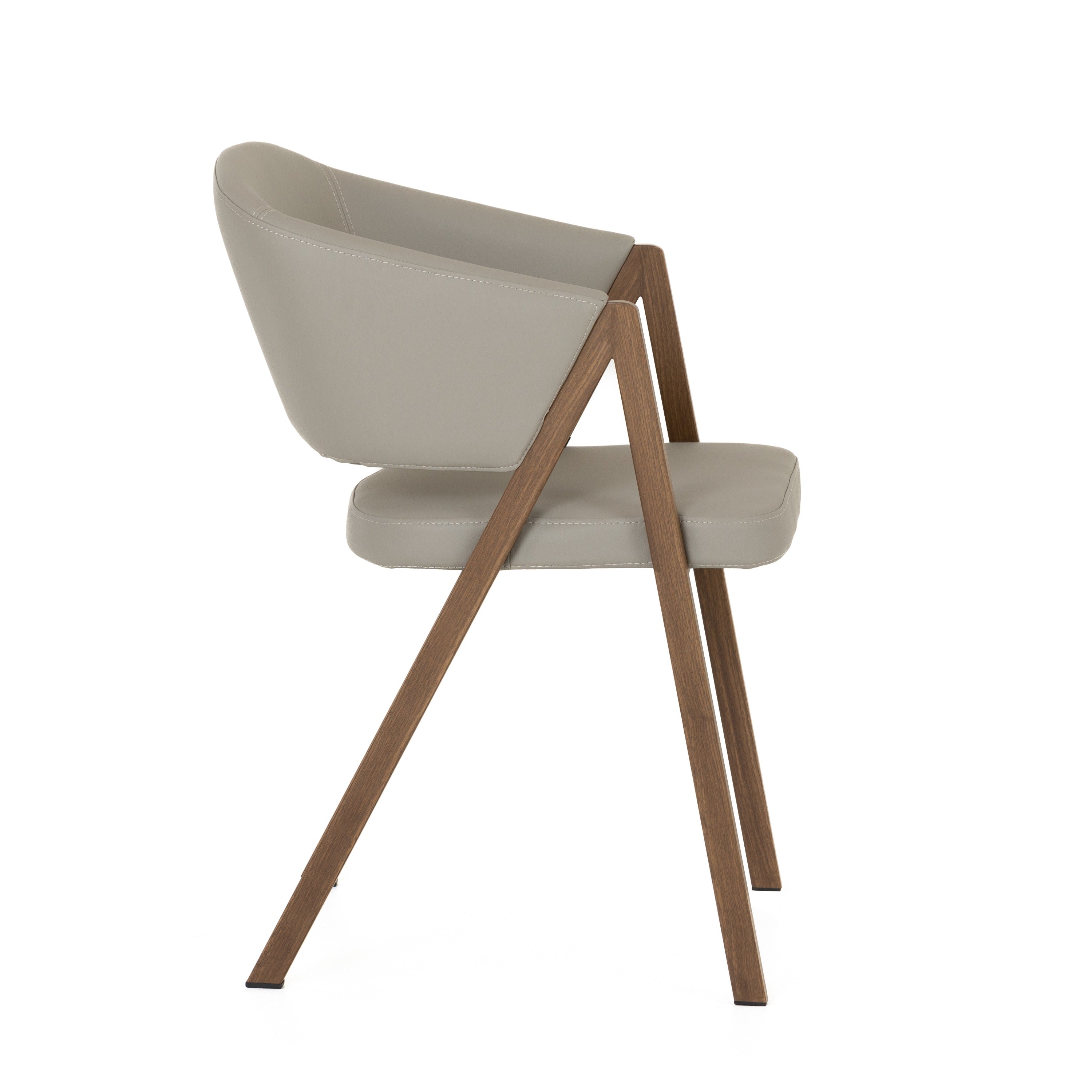 Modrest Marcus - Modern Light Grey Vegan Leather Dining Chair (Set of 2)