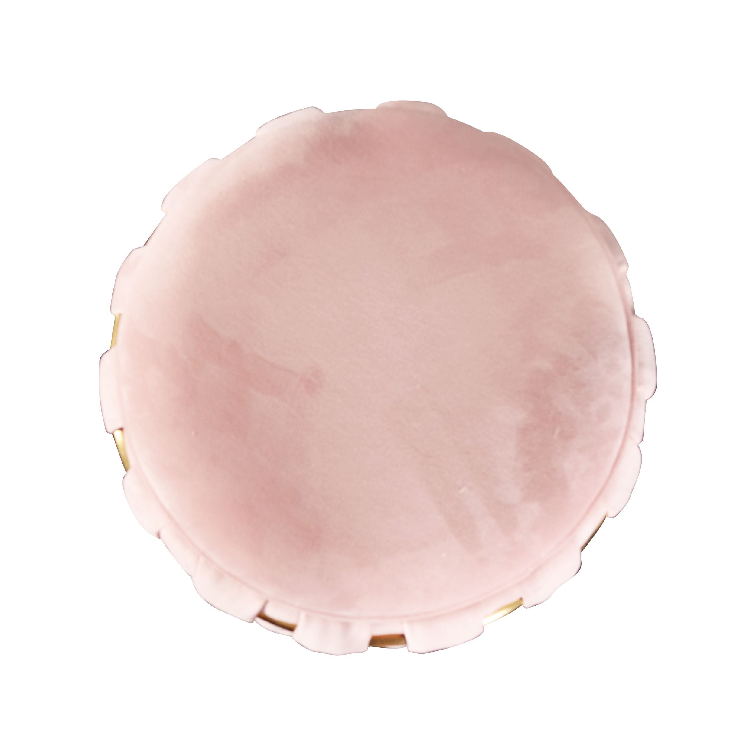 Divani Casa Meeker - Pink Velvet + Gold Woven Ottoman