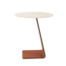 Modrest Merkel - Modern Ceramic + Leather End Table