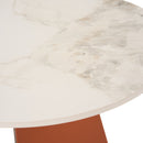 Modrest Merkel - Modern Ceramic + Leather End Table