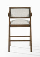 Modrest Fern - Modern Walnut and Beige Counter Stool Set of 2