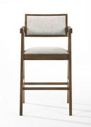 Modrest Fern - Modern Walnut and Beige Counter Stool Set of 2