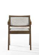 Modrest Fern - Modern Walnut and Beige Dining Chair Set of 2