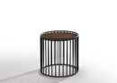 Modrest Bronson Modern Walnut & Black Round Tea Table