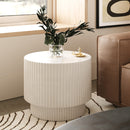 Modrest Gruver - Modern White Concrete End Table