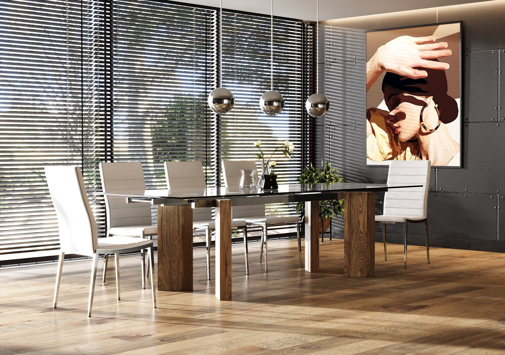Modrest Helena - Modern Extendable Glass Dining Table - Large