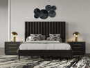 Modrest Hemlock - Modern Dark Grey Velvet Bed