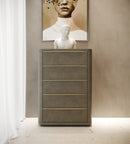 Modrest Lois - Modern Beige Shagreen + Brass Chest