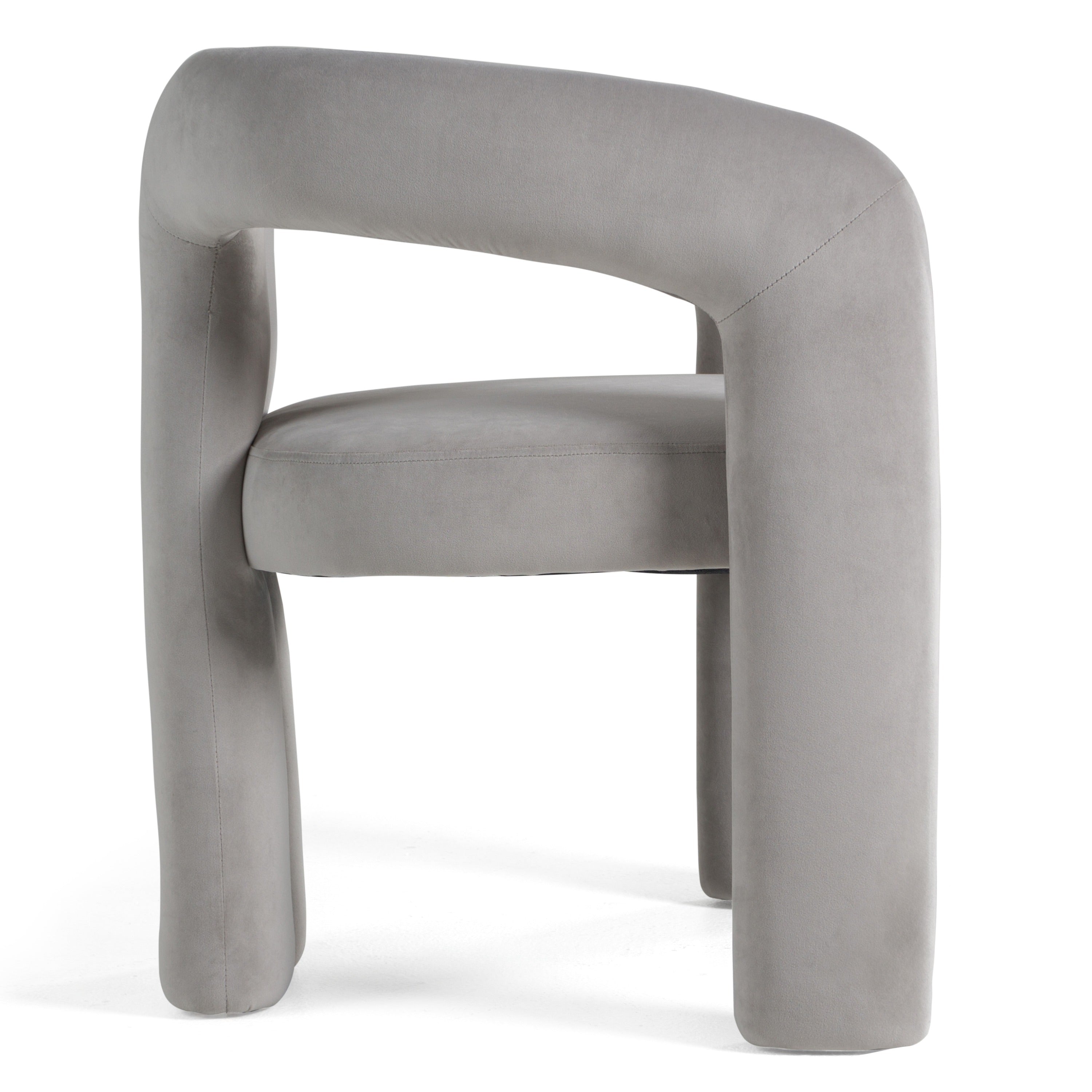 Modrest Mulgrew - Modern Light Grey Velvet Dining Chair