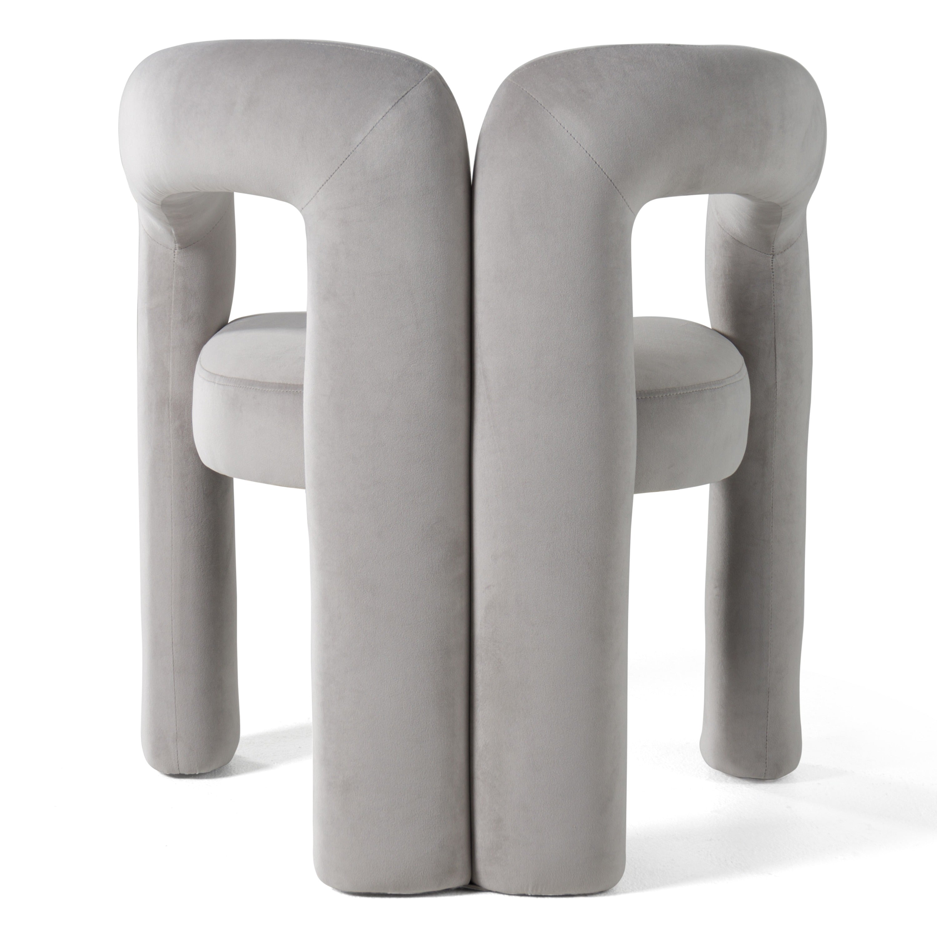 Modrest Mulgrew - Modern Light Grey Velvet Dining Chair