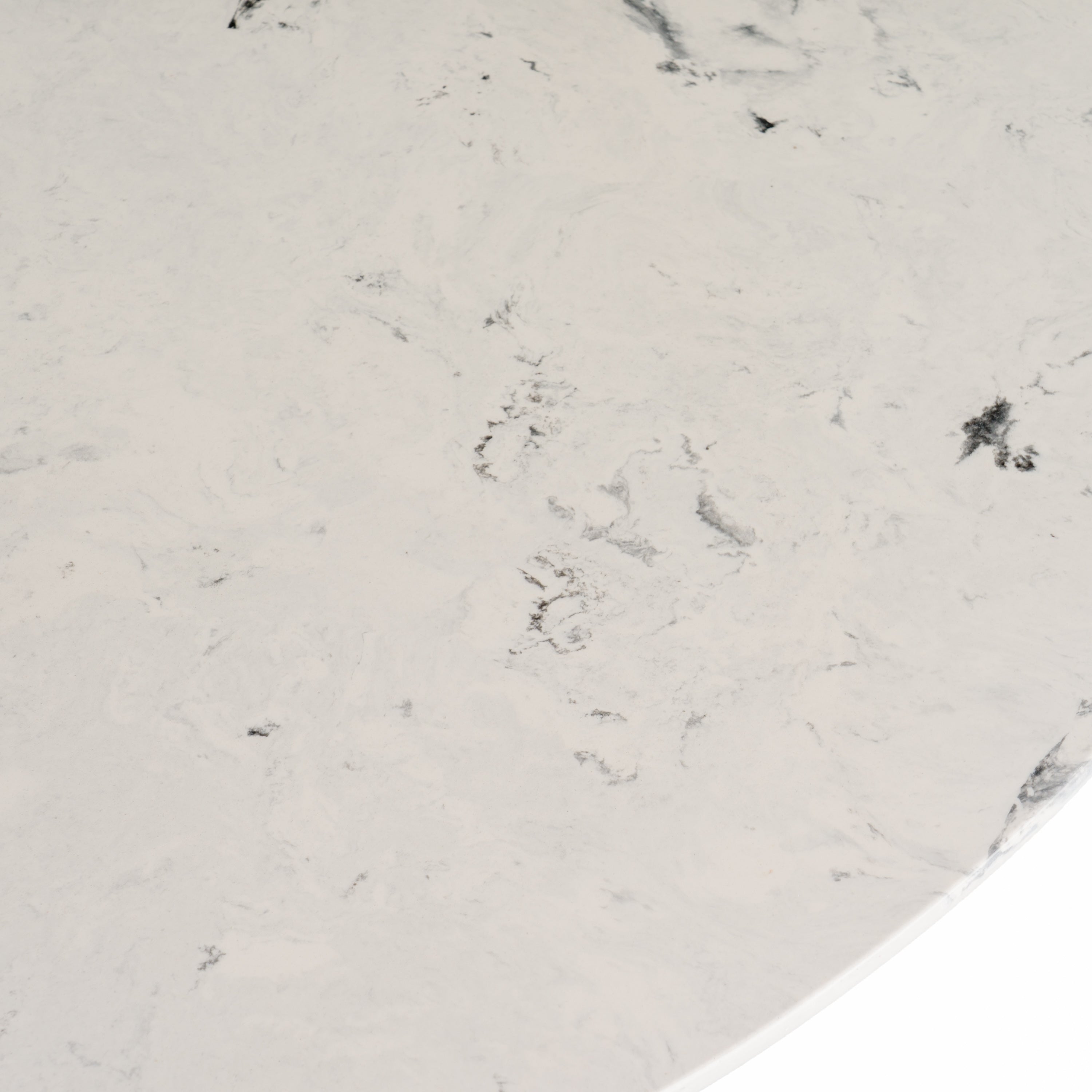 Modrest Nancy - Mid-Century Modern White Marble + Walnut Round Dining Table