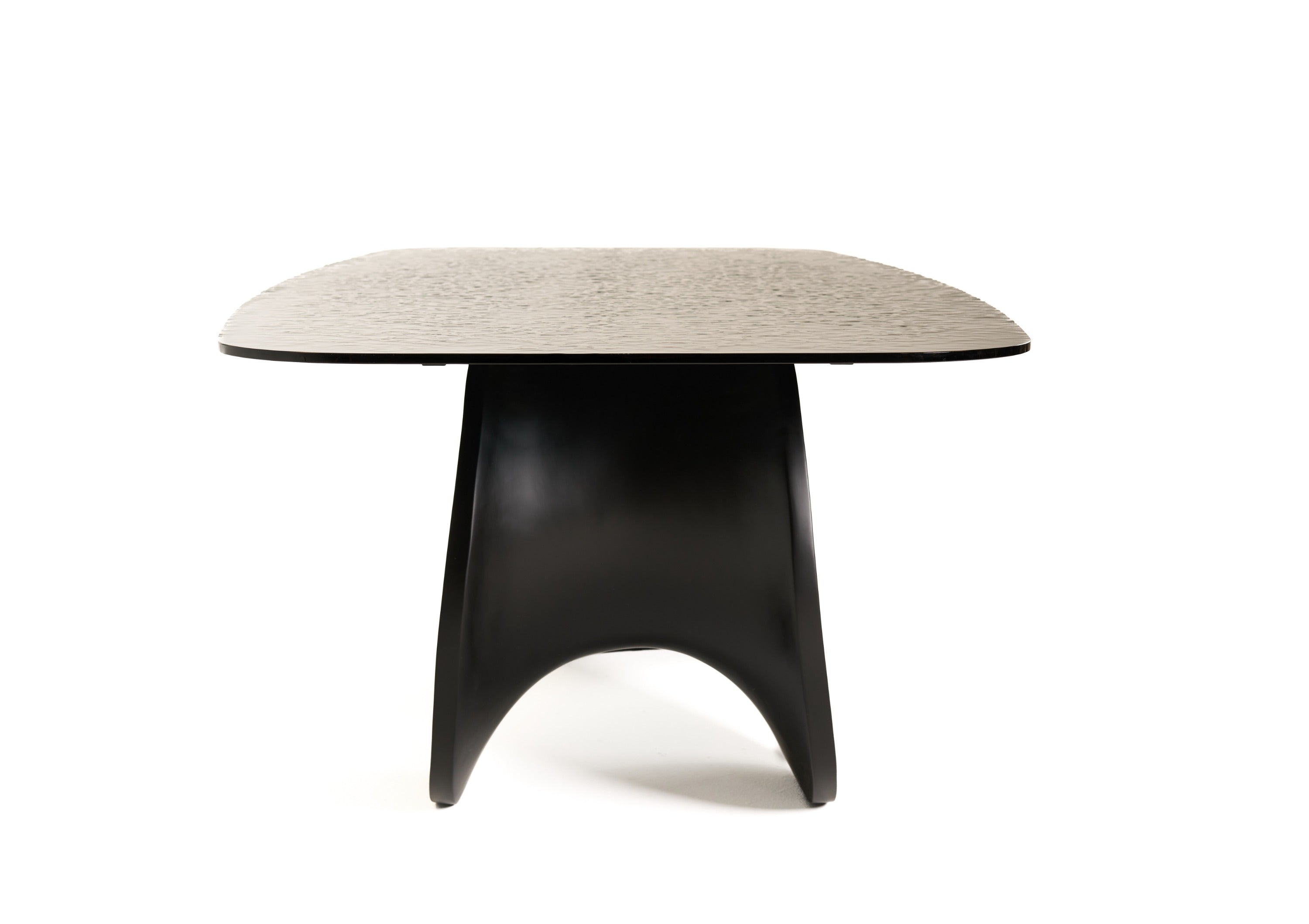 Modrest Neptune - Modern Grey Wave Glass + Black Dining Table