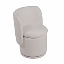 Divani Casa Norris - Modern Ivory Fabric Swivel Dining Chair