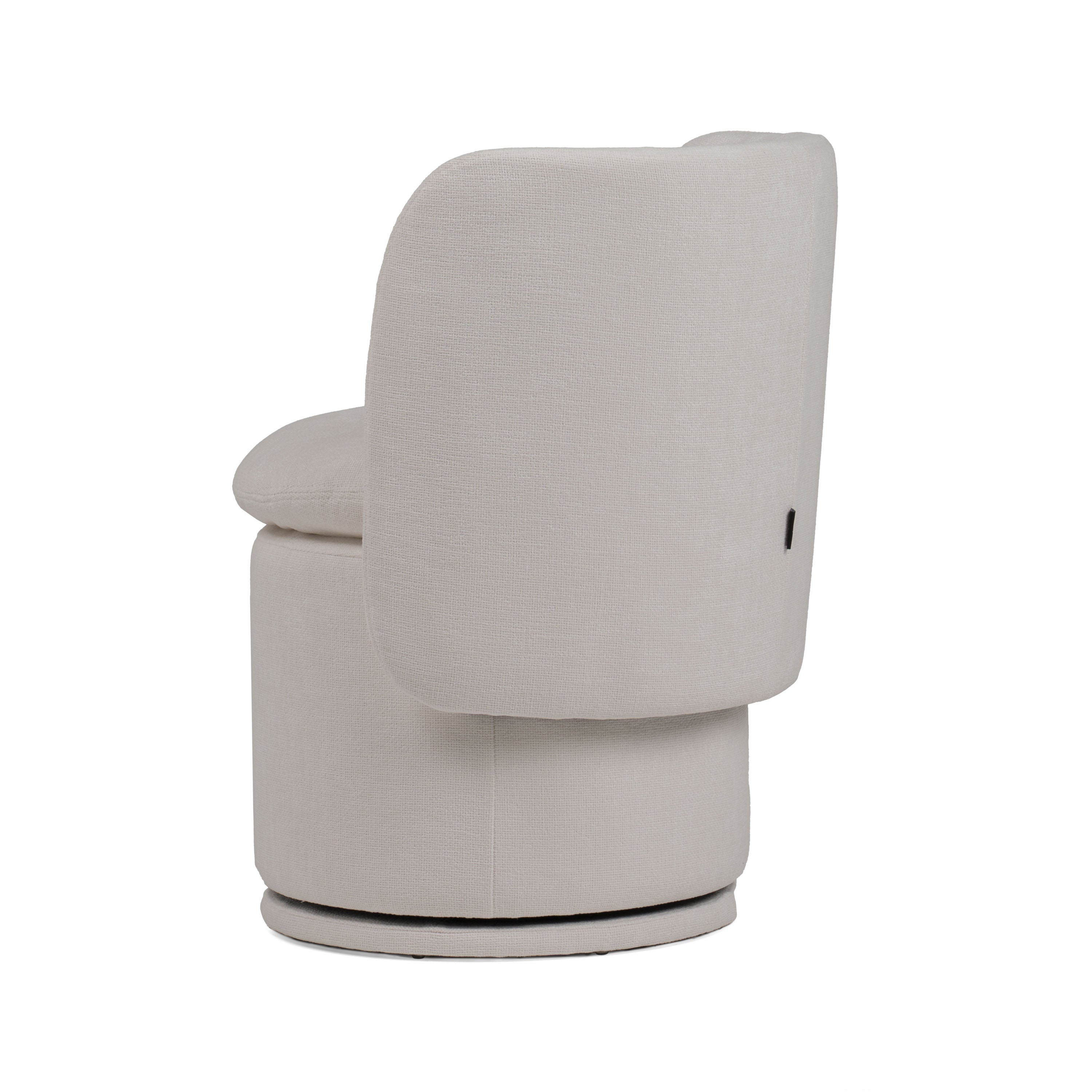 Divani Casa Norris - Modern Ivory Fabric Swivel Dining Chair