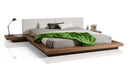 Modrest Opal Modern Low Profile Walnut Platform Bed