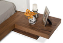 Modrest Opal Modern Low Profile Walnut Platform Bed