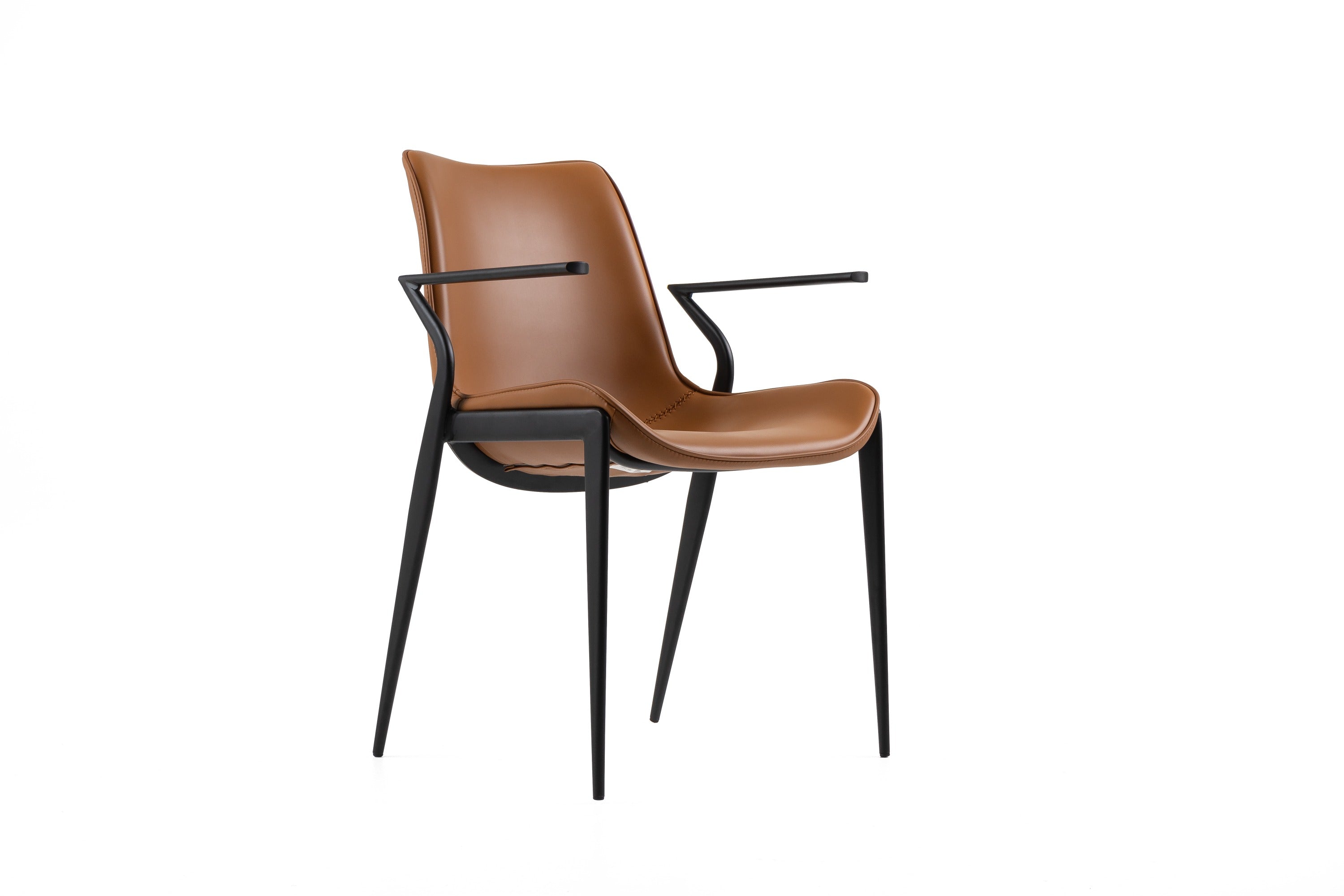 Modrest Osprey - Modern Camel Vegan Leather Dining Chair (Set of 2)