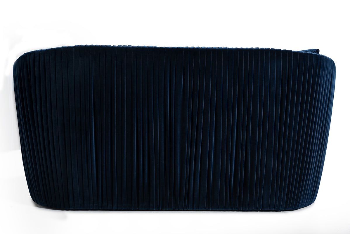Divani Casa Palomar Modern Blue Velvet & Brass Sofa