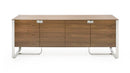 Modrest Pauline- Modern Walnut and Stainless Steel Sideboard Buffet