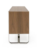 Modrest Pauline- Modern Walnut and Stainless Steel Sideboard Buffet