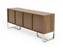 Modrest Pauline- Modern Walnut and Stainless Steel Sideboard Buffet