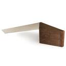 Modrest Pilot - Modern Dark Walnut + Beige Leather Desk