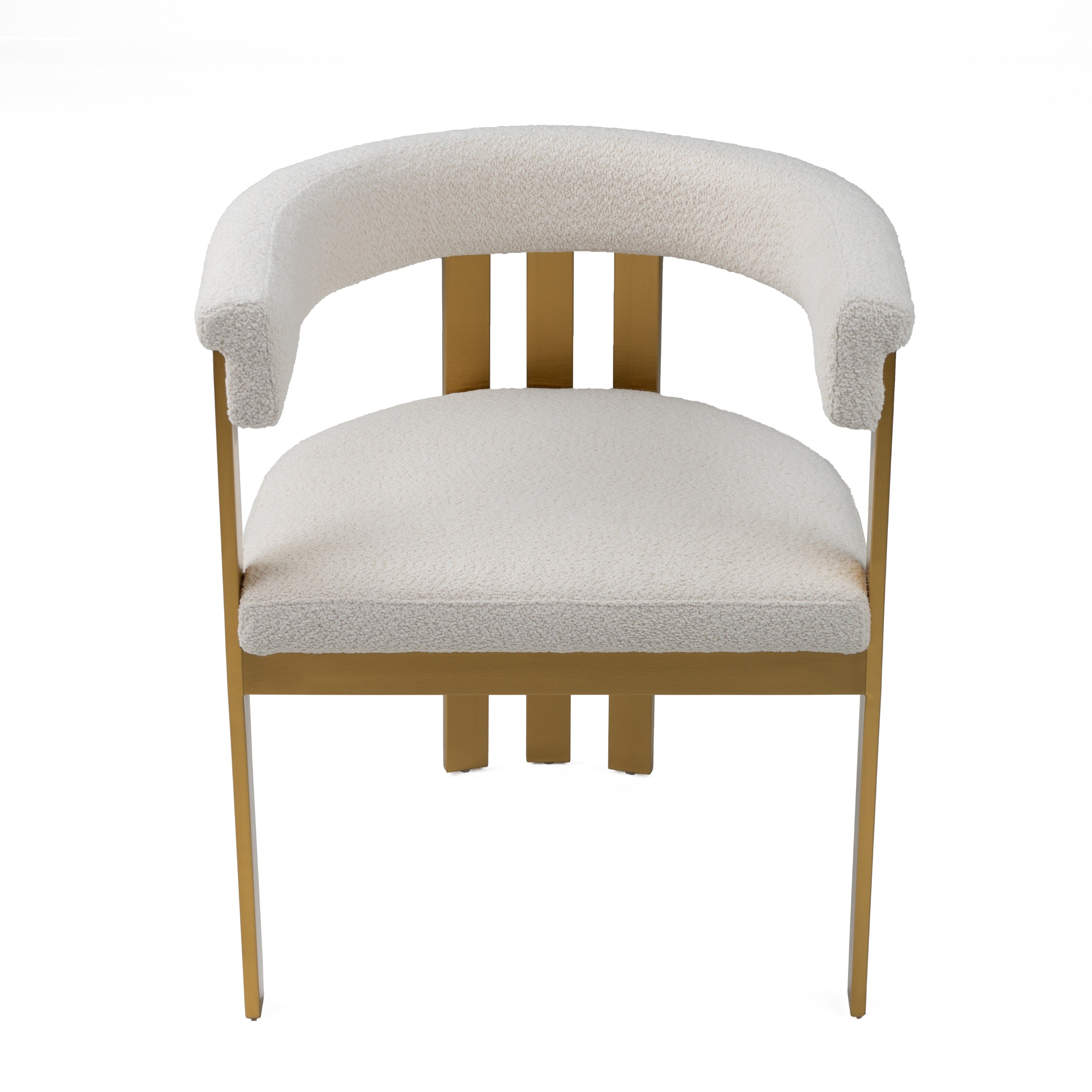 Modrest Pontiac - Modern Beige Sherpa + Gold Dining Chair
